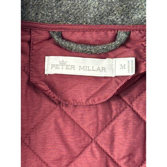 Peter Millar Womens Addison Quilted Travel Vest Size Medium Maroon Zip Pockets - Picture 2 of 7